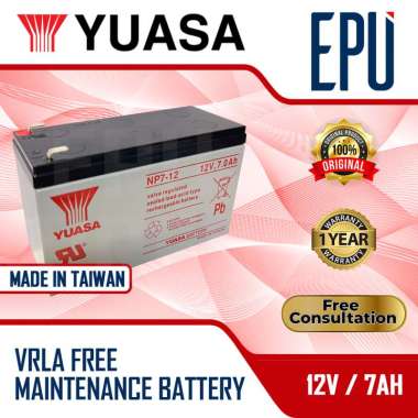 Aki Yuasa Taiwan 12V 7AH Aki Yuasa NP7-12 Aki Kering Aki UPS Yuasa Baterai UPS Battery Bubble