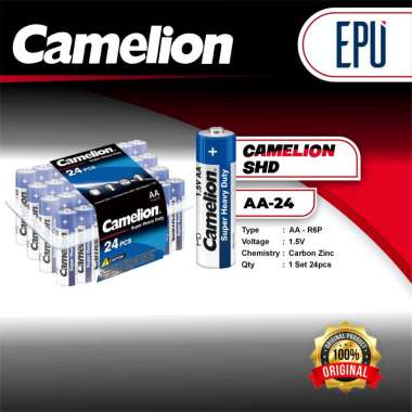 Camelion Baterai Super Heavy Duty Battery Batre Batere AA Isi 24 PCS