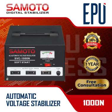 Stabilizer Samoto stabiliser 1000 VA Stavol Listrik SMT Svc Avr 1000N SMT Bubble + kayu