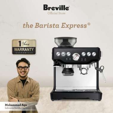 Breville the Barista Express - Mesin Kopi Espresso Otomatis + Knob Susu Brush Stainless
