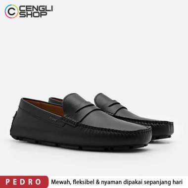 PM098 PEDRO SEPATU LOAFER PRIA ORIGINAL PANSUS ASLI ORI TERBARU HITAM
