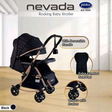 Stroller Pliko Nevada 395 Kereta Dorong Bayi - BLACK