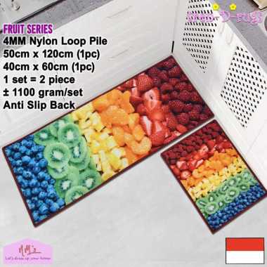 Tren-D-rugs Karpet keset kaki anak buah fruit printing dapur set panjang lorong runner koridor showe