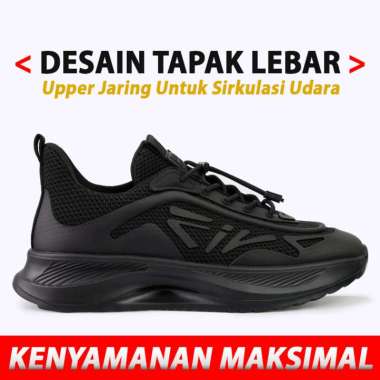 EM12 EVERBEST SEPATU SNEAKER PRIA ORIGINAL CASUAL KETS HITAM