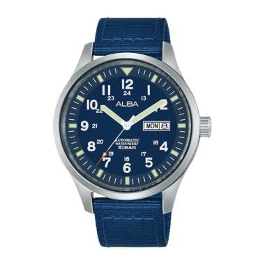 Jam Tangan Pria Alba AL4219X1 Automatic Blue Dial Blue Nylon Strap