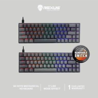 Rexus Keyboard Heroic KX3 Grey / Switch Red