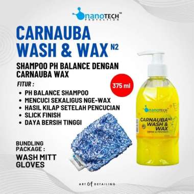 CARNAUBA WASH & WAX - WASH AND WAX SHAMPOO MOBIL + Wash mitt