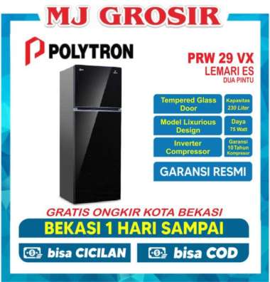KULKAS POLYTRON PRW 29 VX LEMARI ES 2 PINTU PRW29VX INVERTER