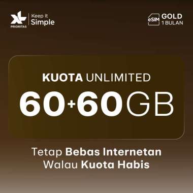 BARU! eSIM XL PRIORITAS Gold Unlimited FUP 70GB/bln