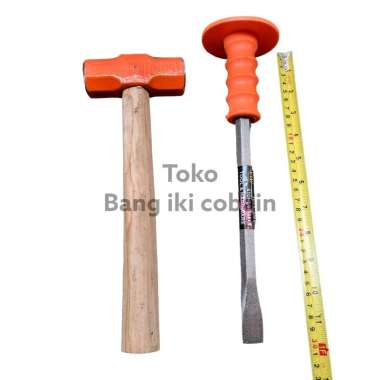Palu Godam 4 LB Pahat Beton 12 inch 1 set Pahat Tembok