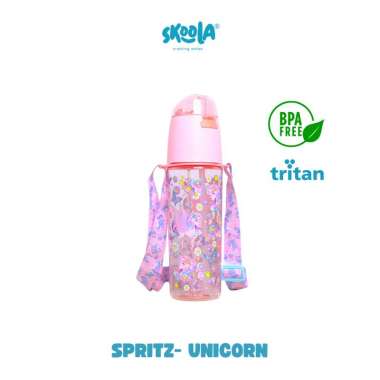 Skoola Botol Tempat Air Minum 580 ml dan Tas Anak Perempuan Laki - Laki Unicorn Mermaid Dino Bola -