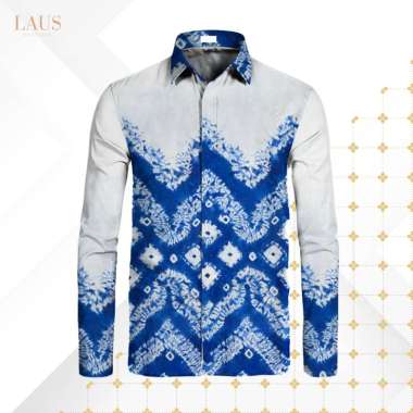 Lausboutique-Kemeja Batik Pria Jumputan-Seri Jumputan Alam Allblack M