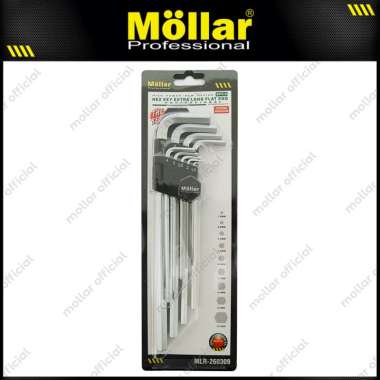 MOLLAR 260309 9 Pcs Kunci L Set Panjang Hex Long Flat 1.5 mm - 10 mm