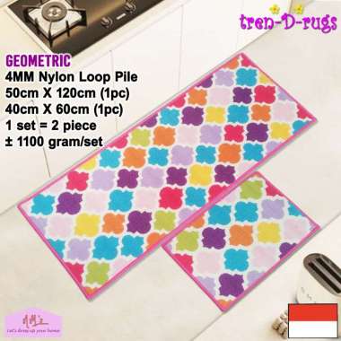 Tren-D-rugs Karpet keset anak anak rainbow kids dapur set lorong panjang runner koridor kamar mandi