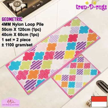 Tren-D-rugs Karpet keset anak anak rainbow kids dapur set lorong panjang runner koridor kamar mandi