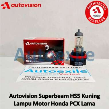 Autovision Crystal Clear HS5 Kuning Super Beam Bohlam Lampu Motor Honda PCX 125 Lama