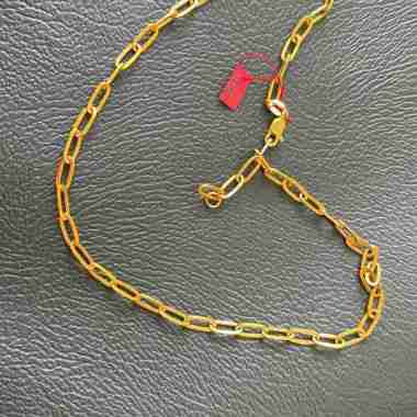 Kalung Model Paper Clip Elegant Emas Asli