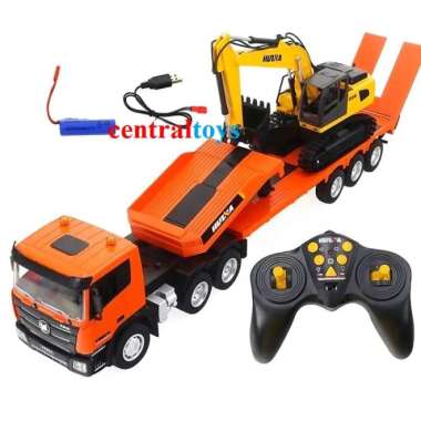 HUINA 1319 2 in 1 combination rc truck trailer flatbed rc excavator