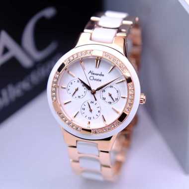 Jam Tangan Wanita Alexander Christie AC2299 Ceramic Rose Gold 36mm Garansi Resmi