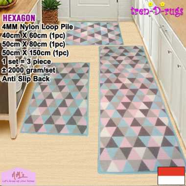 Tren-D-rugs Karpet keset kaki bulu alas lantai dapur set kamar mandi shower ruang tamu lorong panjan