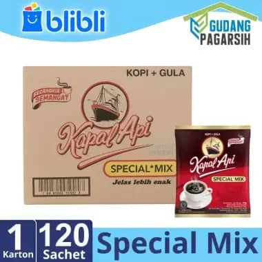 Promo Harga Kapal Api Kopi Bubuk Special Mix per 120 sachet 24 gr - Blibli