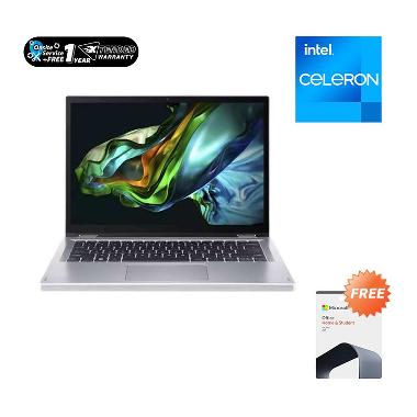 ACER Aspire Spin 3 A3SP14-31PT-37C1 Laptop - Silver [i3-N305/8G/512G/Win 11/OHS 21/14" FHD IPS/NX.KENSN.003] FREE Bag + 1 Yr Ext Warranty + Fantech Hs