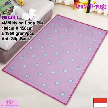 Tren-D-rugs Karpet polkadot permadani bulu alas lantai ruang tamu kamar tidur halus anti slip murah 