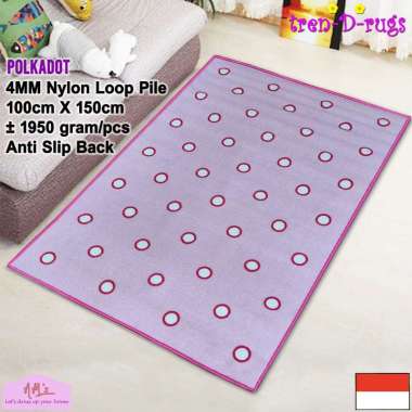 Tren-D-rugs Karpet polkadot permadani bulu alas lantai ruang tamu kamar tidur halus anti slip murah 