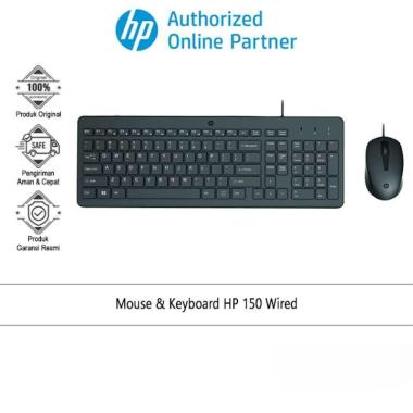 Mouse & Keyboard HP 150 Wired - Garansi Resmi
