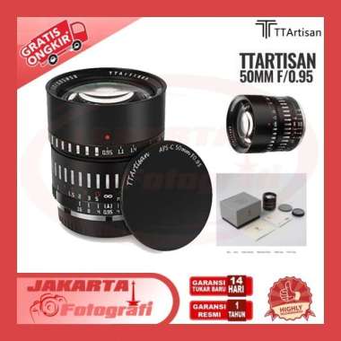 Lensa TTArtisan 50mm f0.95 Sony Fujifilm Canon R Nikon Z - EF M - M4/3 FOR FUJI X-MOUNT BLACK SILVER