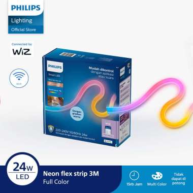Paket Philips Lampu Wifi Neon Flex LED Strip 3M Tunable color