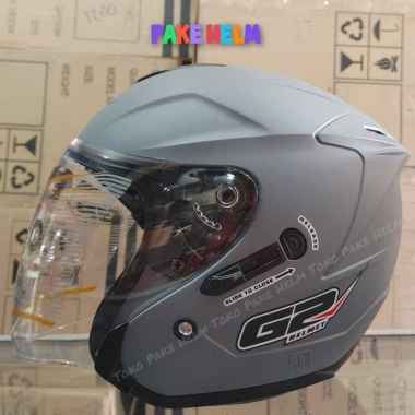 Helm half face G2 optimax double visor Dark Grey Doff M