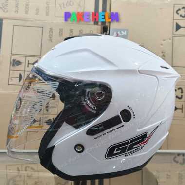 Helm half face G2 optimax/helm double visor/helm murah SNI White M