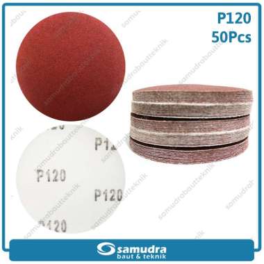 Amplas Velcro No 120 Amplas Kayu Tempel Bulat Mesin Gerinda 4" 50 pcs