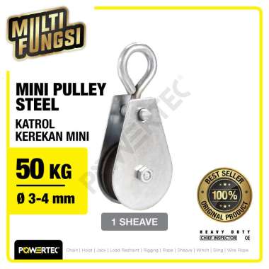 POWERTEC Mini Pulley Katrol Kerekan 50kg 12mm - 1 Sheave
