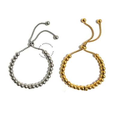 Zafa Gelang Rantai Stainless Steel Pria Wanita Anti Karat - Estrid Silver