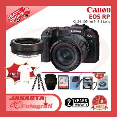 Canon EOS RP Kit 24-105mm f4-7.1 Mirrorless Camera Garansi Resmi KIT LENSA PAKET D 64GB