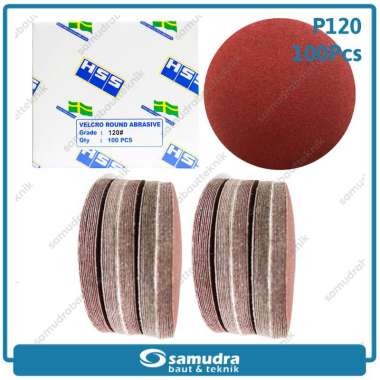 Amplas Velcro No 120 Amplas Kayu Tempel Bulat Mesin Gerinda 4" 100 pcs