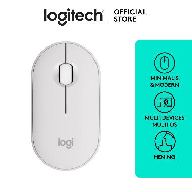 Logitech Pebble 2 M350s Mouse Wireless Bluetooth Slim Silent Tonal White