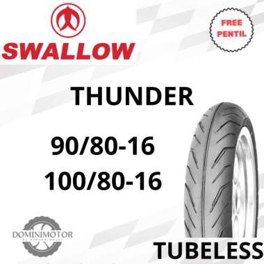 SWALLOW THUNDER 90/80 100/80 Ring 16 Tubeless Ban Motor Ring 16 Ban Motor Matic 90/80-16