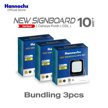 Hannochs Lampu Sorot LED New Signboard HFV 10 watt Cahaya Putih isi 3pcs (Model Vertikal)