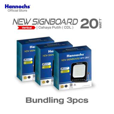 Hannochs Lampu Sorot LED New Signboard HFV 20 watt Cahaya Putih isi 3pcs (Model Vertikal)