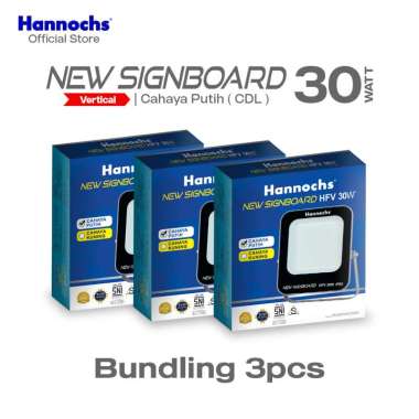 Hannochs Lampu Sorot LED New Signboard HFV 30 watt Cahaya Putih isi 3pcs (Model Vertikal)