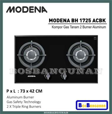 Kompor Tanam Gas MODENA BH1725ACBK / Kompor MODENA BH 1725 ACBK / Kompor Gas Tanam MODENA BH1725 ACB