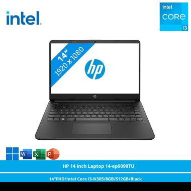 HP 14 inch Laptop 14-ep0090TU [14"FHD/Intel Core i3-N305/8GB/512GB/Black]