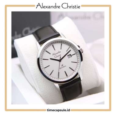 Jam Tangan Pria ALEXANDRE CHRISTIE Original AC 1014 MD Garansi Resmi 1 Tahun SILVER LEATHER