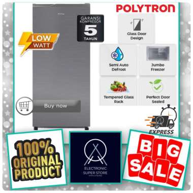 KULKAS POLYTRON PRA-18ZS PRA18ZS PRA 18ZS BELLEZA 1 PINTU 180L SUPER LOW WATT LEMARI ES 1 PINTU POLY