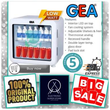 SHOWCASE CHILLER PORTABLE MINI GEA EXPO-50CVD EXPO50 EXPO 50CVD DOUBLE LAYER GLASS 50L SUPER COOLING