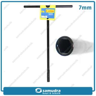 Lippro Socket Wrench Kunci Sok T - Hitam [7 mm]