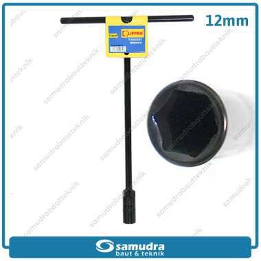 Lippro Socket Wrench Kunci Sok T - Hitam [12 mm]
